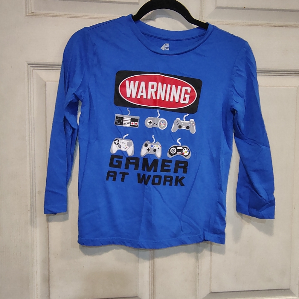 Blue Long Sleeve "Gamer" Tshirt Size M